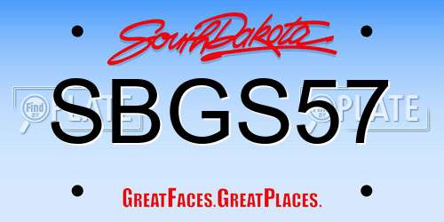 SBGS57 South Dakota License Plate