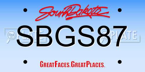 SBGS87 South Dakota License Plate