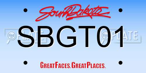 SBGT01 South Dakota License Plate