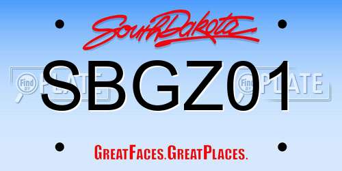SBGZ01 South Dakota License Plate