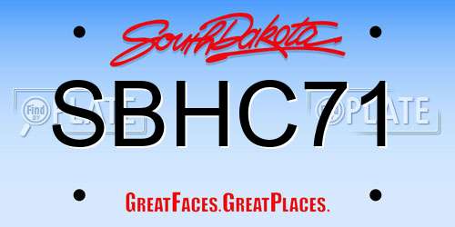 SBHC71 South Dakota License Plate