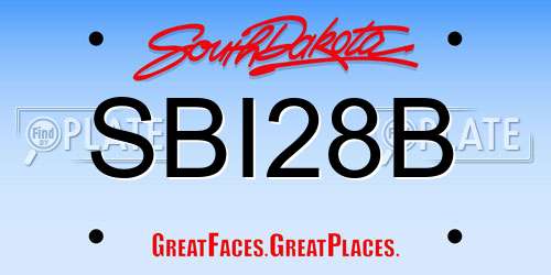 SBI28B South Dakota License Plate