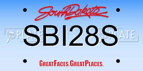 SBI28S South Dakota License Plate