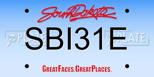SBI31E South Dakota License Plate