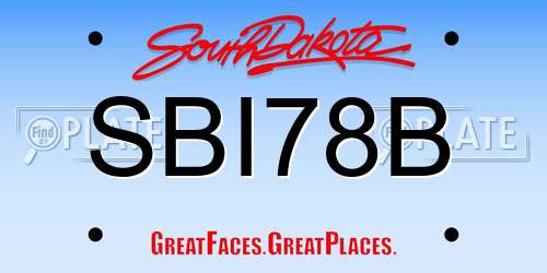 SBI78B South Dakota License Plate