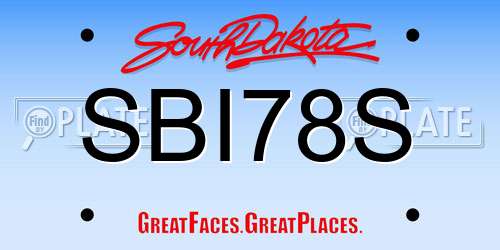 SBI78S South Dakota License Plate