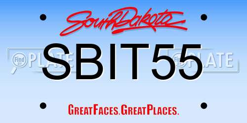SBIT55 South Dakota License Plate
