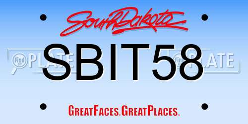 SBIT58 South Dakota License Plate