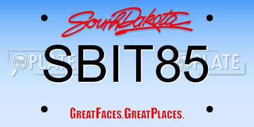 SBIT85 South Dakota License Plate