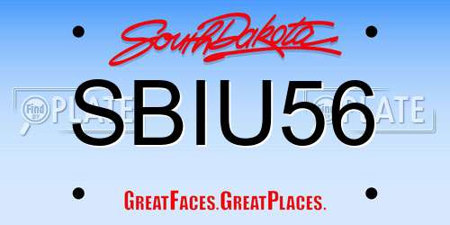 SBIU56 South Dakota License Plate
