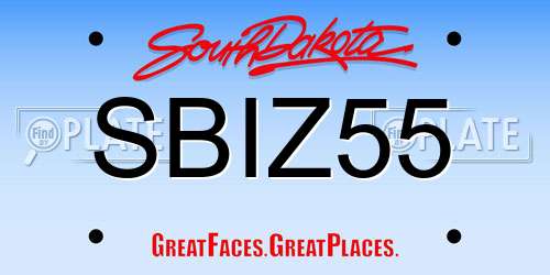 SBIZ55 South Dakota License Plate