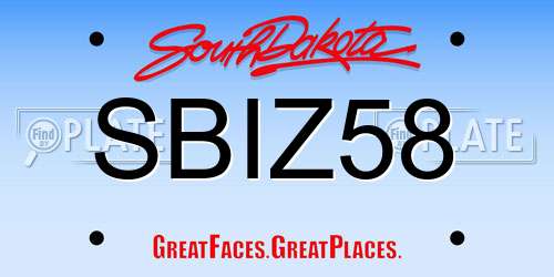 SBIZ58 South Dakota License Plate