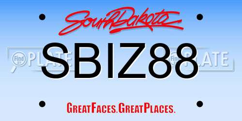 SBIZ88 South Dakota License Plate