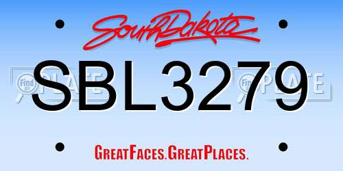 SBL3279 South Dakota License Plate
