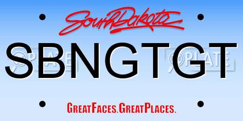 SBNGTGT South Dakota License Plate