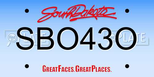 SBO43O South Dakota License Plate