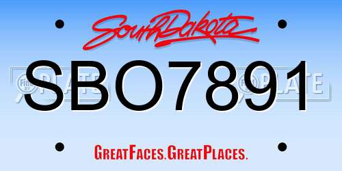 SBO7891 South Dakota License Plate