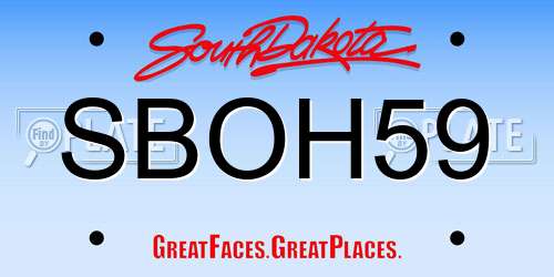 SBOH59 South Dakota License Plate