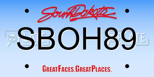 SBOH89 South Dakota License Plate