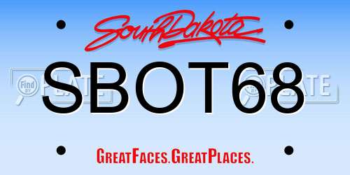SBOT68 South Dakota License Plate