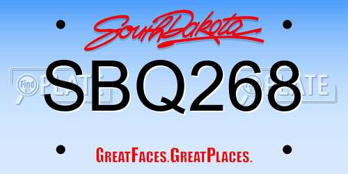 SBQ268 South Dakota License Plate