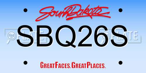 SBQ26S South Dakota License Plate