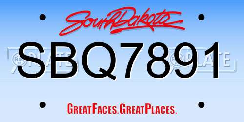 SBQ7891 South Dakota License Plate