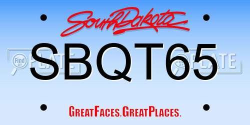 SBQT65 South Dakota License Plate