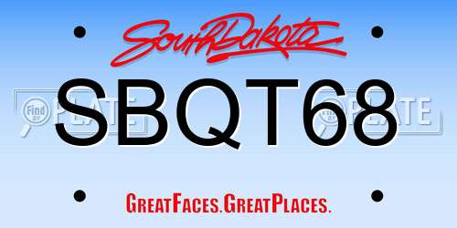 SBQT68 South Dakota License Plate