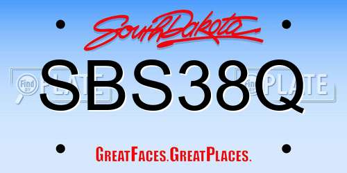 SBS38Q South Dakota License Plate