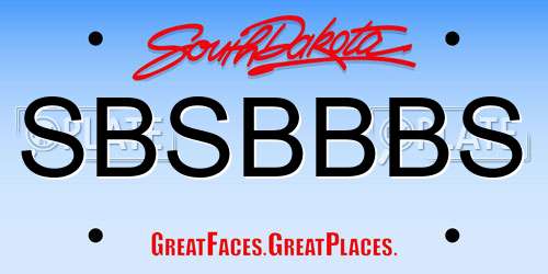 SBSBBBS South Dakota License Plate