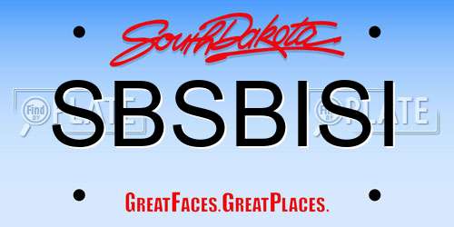 SBSBISI South Dakota License Plate