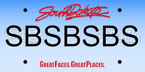 SBSBSBS South Dakota License Plate
