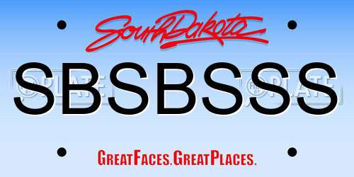 SBSBSSS South Dakota License Plate