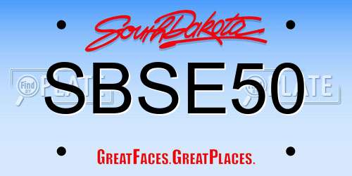 SBSE50 South Dakota License Plate