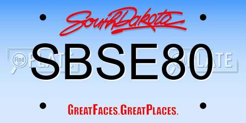 SBSE80 South Dakota License Plate