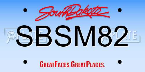 SBSM82 South Dakota License Plate