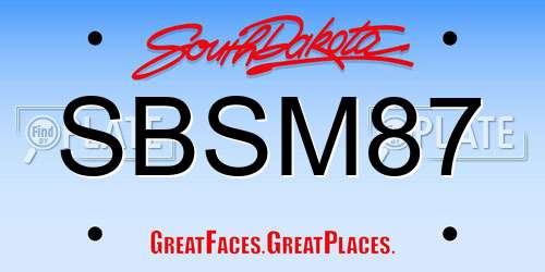 SBSM87 South Dakota License Plate