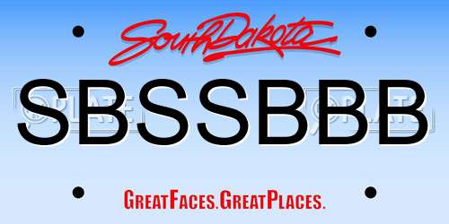 SBSSBBB South Dakota License Plate