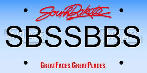 SBSSBBS South Dakota License Plate