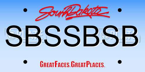 SBSSBSB South Dakota License Plate