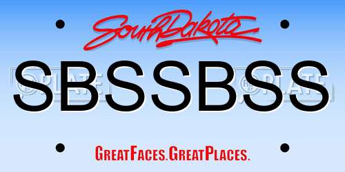 SBSSBSS South Dakota License Plate