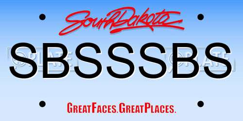 SBSSSBS South Dakota License Plate