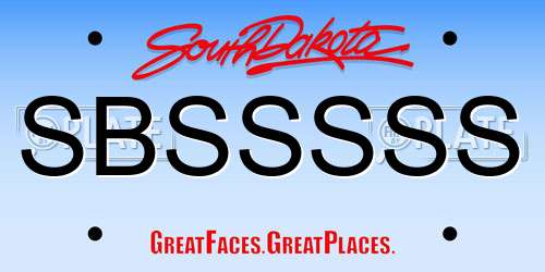 SBSSSSS South Dakota License Plate