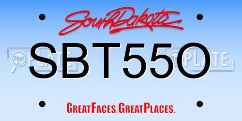 SBT55O South Dakota License Plate