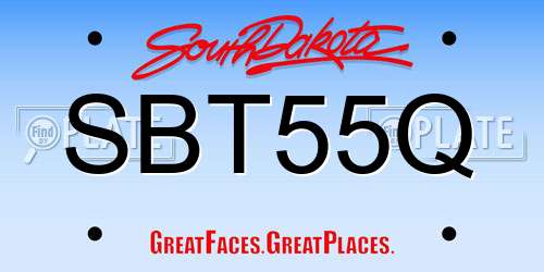 SBT55Q South Dakota License Plate