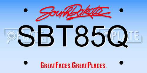 SBT85Q South Dakota License Plate