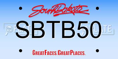 SBTB50 South Dakota License Plate