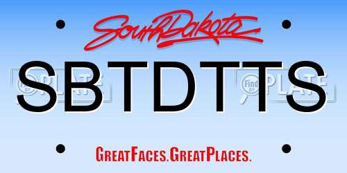 SBTDTTS South Dakota License Plate