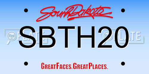 SBTH20 South Dakota License Plate